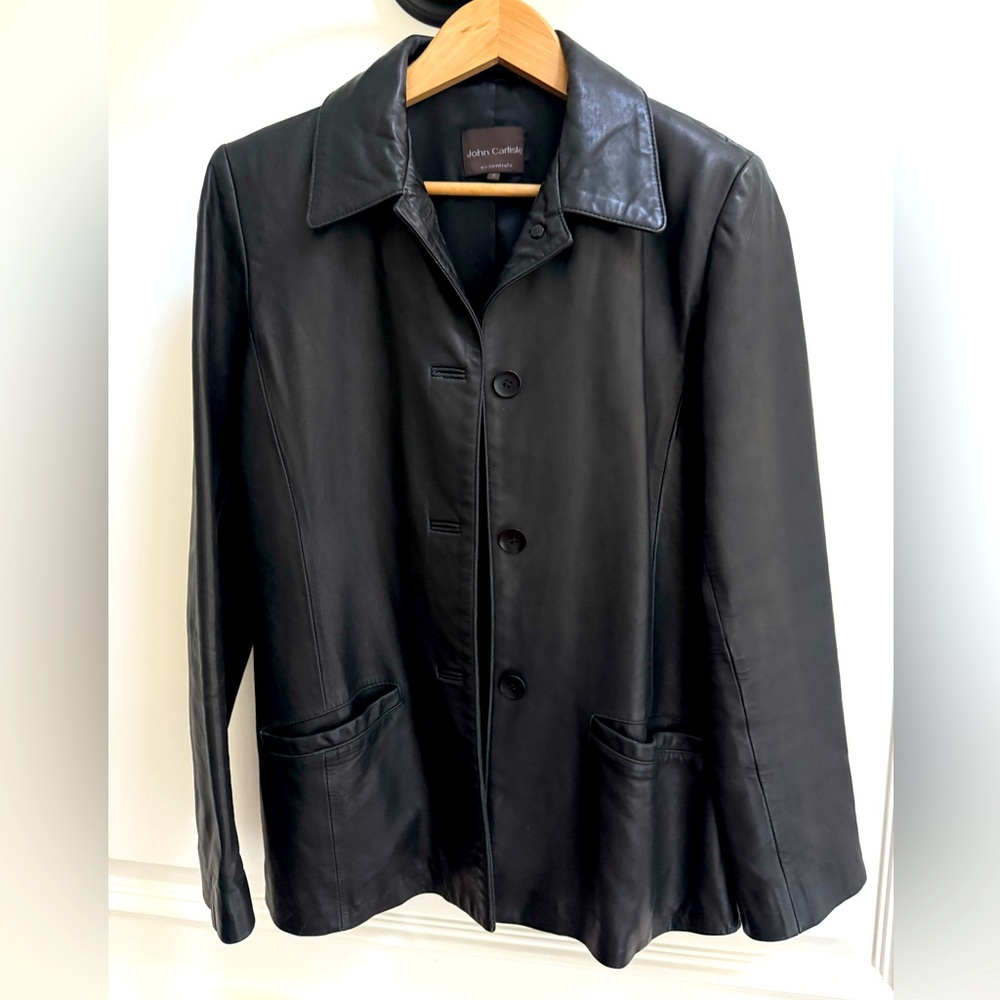 John Carlisle Vintage 90s Women's Black Leather Jacket